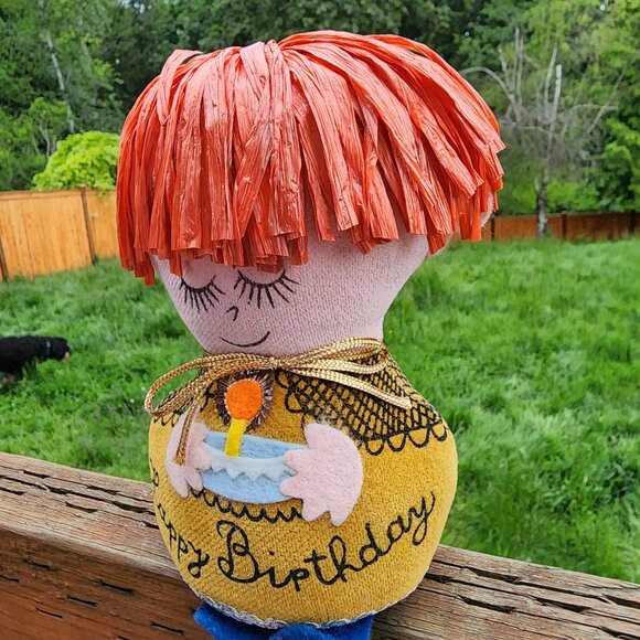 Vintage 1960s "HAPPY BIRTHDAY!" Toy DOLLY GRAM by WESTERN UNION Stuffed Rag Doll - Picture 3 of 7